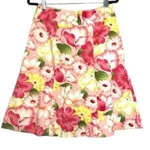 Courtenay Bright Floral A-line Skirt Preppy Granny Core Cottage Wm Size 8 Cheery